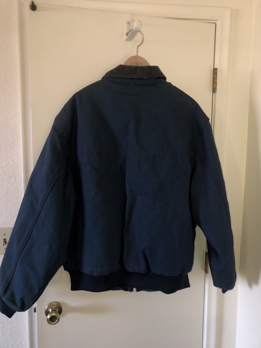 Vintage Carhartt J13 NVY Santa Fe Jacket Mens XXL Blue Quilted