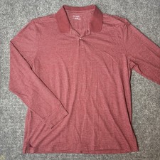 UNTUCKit Damaschino Cerro Shirt Men's XL Extra Large Red Stripe Long Sleeve Polo