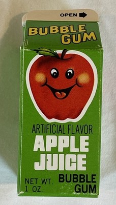 Vintage 1980 s TOPPS APPLE JUICE BUBBLE GUM  Sealed  NOS
