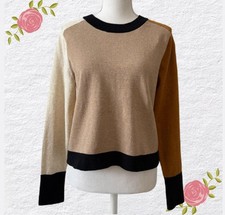 DKNY Jeans Color Block Long Sleeves Sweater