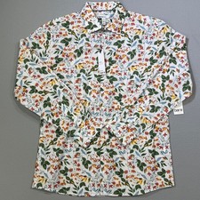 Bar III Men's Slim-Fit Contrast Vine Dress Shirt, White multi large 16-16.5" 70