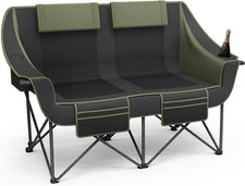 Oversized Double Camping Chair with Cup Holders  Carry Bag for Outdoor Use
