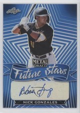 2021 Leaf Metal Draft Future Stars Blue Rainbow 30/35 Nick Gonzales Auto 0b2