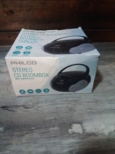 Portable CD Player Boombox with Speakers and AM FM Radio Black Boom Box
