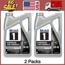2 packs Mobil 1 FS European Car Formula Full Synthetic Motor Oil 0W-40, 5 Quart