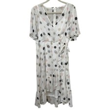 Calvin Klein Semi Sheer Dress Sz 12 Lined Fairycore Romantic High/Low Zipper