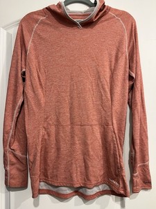 Sweat Capuche Pêche Simms Solarflex - Homme - Taille L - Rouge Rouille - UPF50+