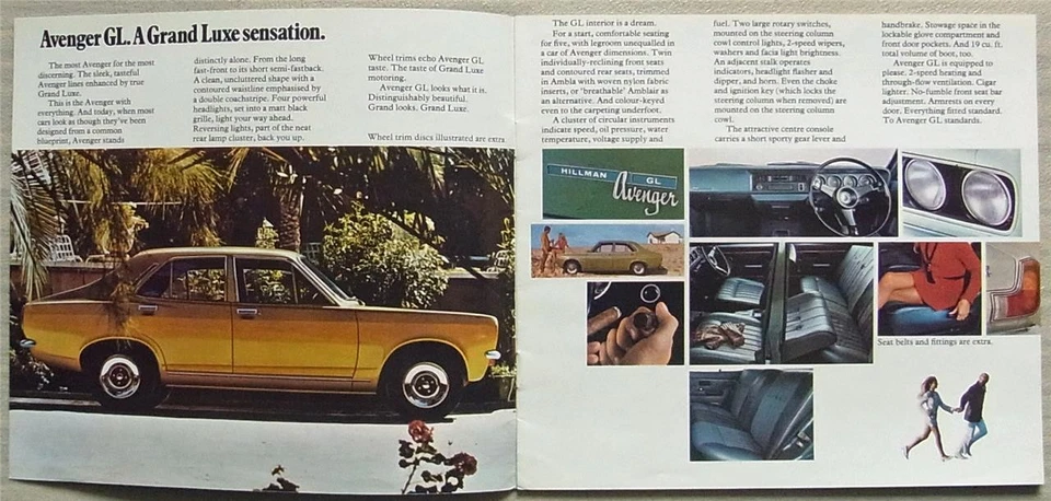 HILLMAN AVENGER Car Sales Brochure 1970 #2583/H GL SUPER DeLuxe - Image 2 of 4
