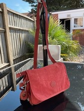 Borsa a tracolla Kipling louiza rosso mattone con scimmia eva bella taglia ottime condizioni