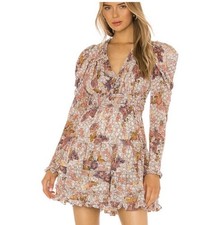 Ulla Johnson Julie Floral Mini Dress 6 Puff Sleeve Boho Feminine Romantic Fall
