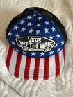 Vintage VANS - OFF THE WALL American Flag Stars & Stripes Design Black Mesh Snap — photo 2