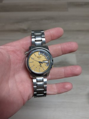 Seiko 5 SNKK29 Automatic Watch -  Gold And Blue Speed Timer