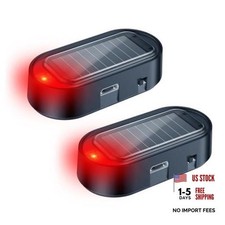 Car Solar Power Simulated Dummy Alarm, Anti-Theft LED Flashing 2pcs red 2pcs
