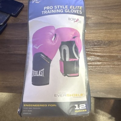 Everlast Pro Style Elite Training Gloves Pink Black 12 oz Boxing Sparring