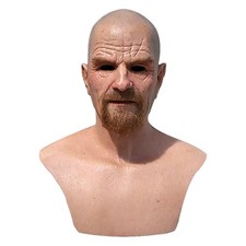 Latex Mask Bald Old Man Costume For Adults And Kids Halloween Party Cosplay