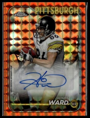 2024 Topps Chrome #BA-HWA Hines Ward Autographs Orange Geometric Refractor #/25