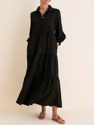 Tuckernuck Pomander Place Black Crepe Mabel Maxi Dress XXL