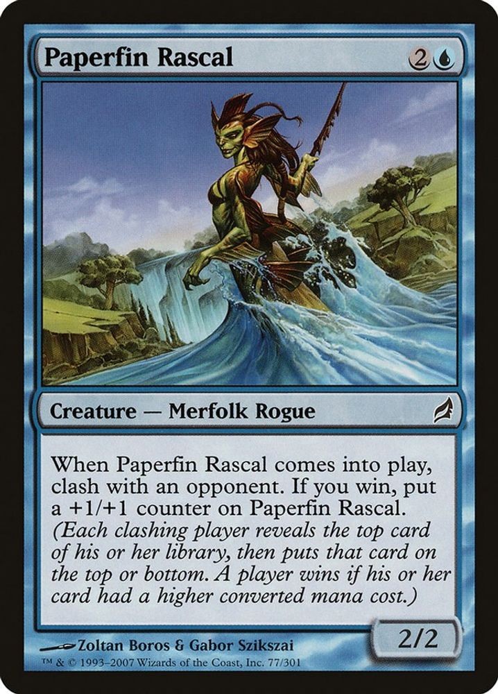 2007 Magic: The Gathering: Lorwyn - Paperfin Rascal (#77, C, Near Mint)
