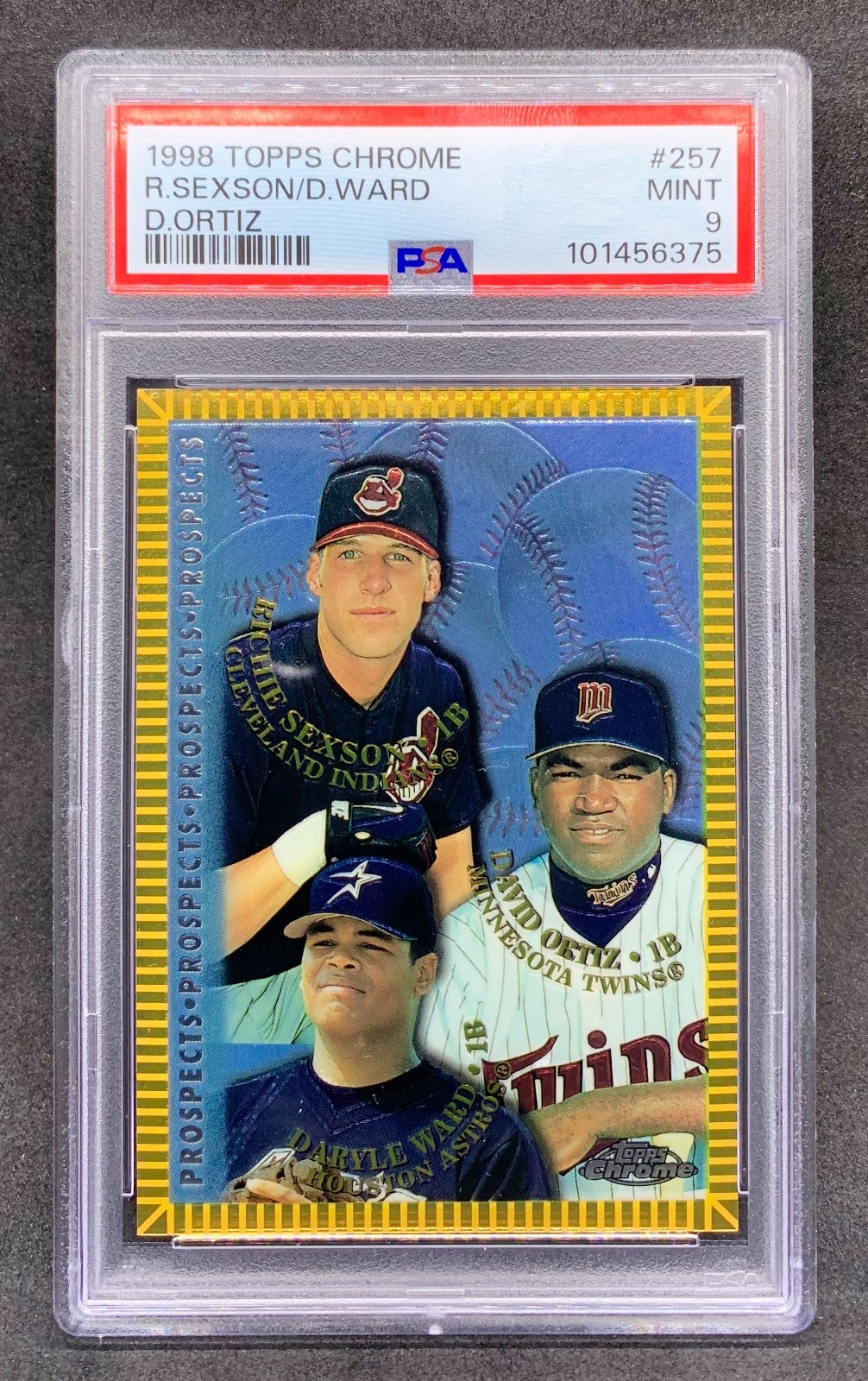 1998 Topps Chrome DAVID ORTIZ SEXSON WARD Rookie Prospect RC #257 Mint PSA 9