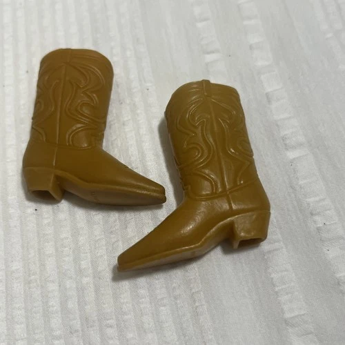 Vintage Mattel Barbie Ken Brown Cowboy Boots Western Taiwan Rubber Doll 1970's