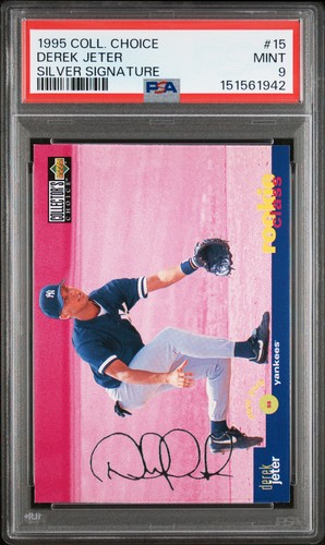 1995 COLLECTOR'S CHOICE SILVER SIGNATURE #15 DEREK JETER ROOKIE RC PSA 9
