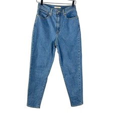 Levi's High Waisted Taper Jeans Vintage 70s Dark Wash Blue Cotton Womens Size 28