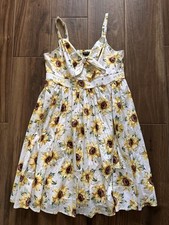 Torrid Mini Poplin Tie-Front Skater Dress Women's Plus Sz 0 Sunflower Daisies