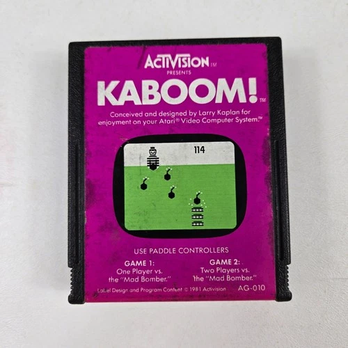 Kaboom! (Atari 2600, 1981) Activision Game Cartridge Cleaned Tested & Working