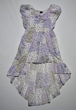 Art Class Girl's Short Sleeve Romper Shorts Dress High Low White Floral Sz M 8