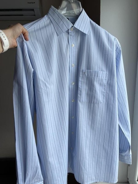 Men ETERNA Shirt Blue Cotton 46 / 3XL / 54 #3PE7