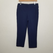 FABULOUSLY SLIMMING by Chico's Pull-On Blue Stretch Pants Size 1 Ankle