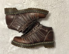 Vintage Dr Martens 12035 Brown Leather Chunky Ankle Boots Womens Size 6 US 37 EU