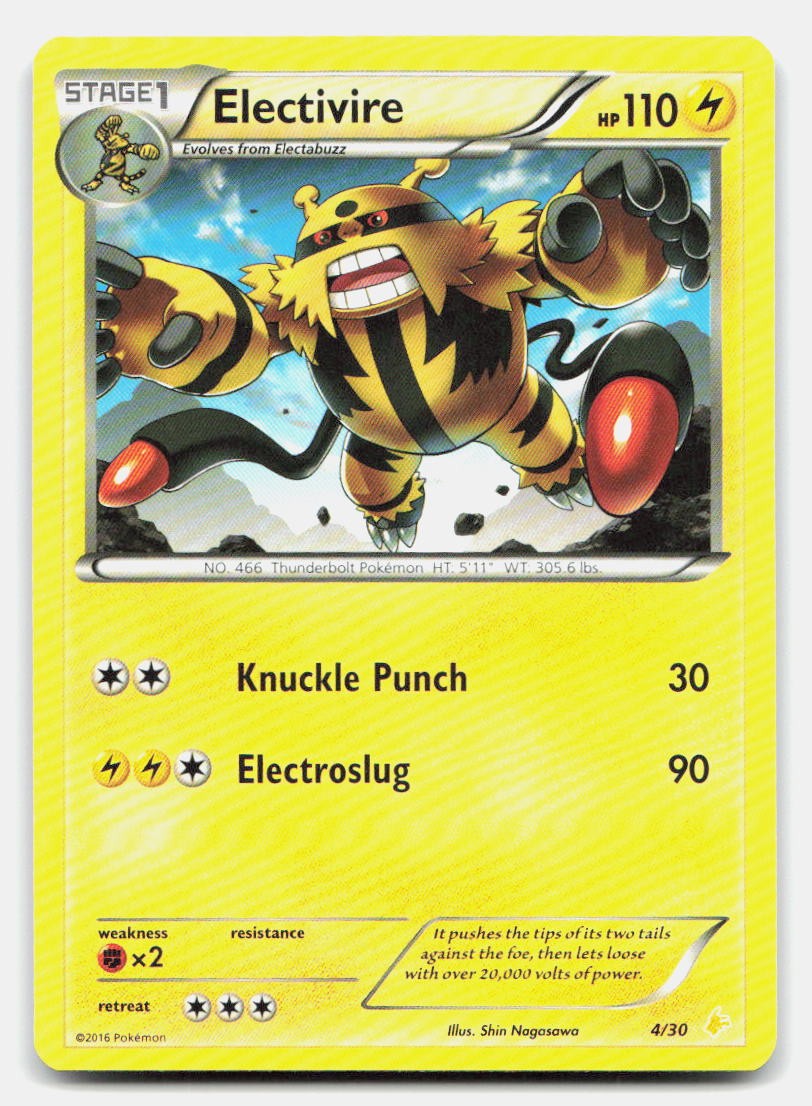 Electivire (4) 4/30 Common XY Trainer Kit: Pikachu Libre & Suicune Pokemon NM