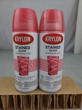 2x Krylon Stained Glass 9026 Cranberry RED Spray Paint Translucent 11.5oz