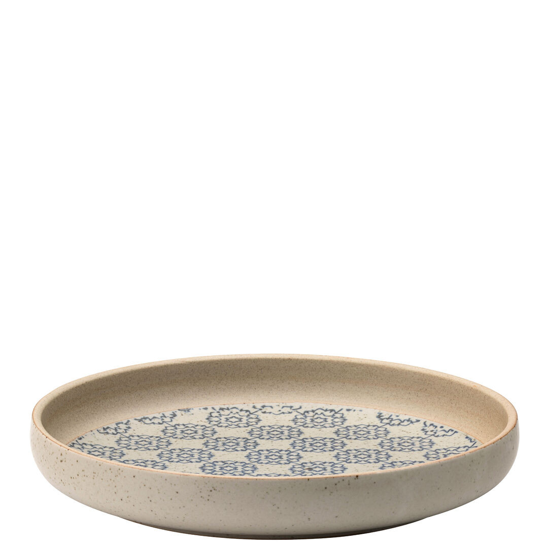 Parador Brown, Blue Shallow Bowl Serving Bar Tableware 9.75"" (25Cm) Pack Of 6