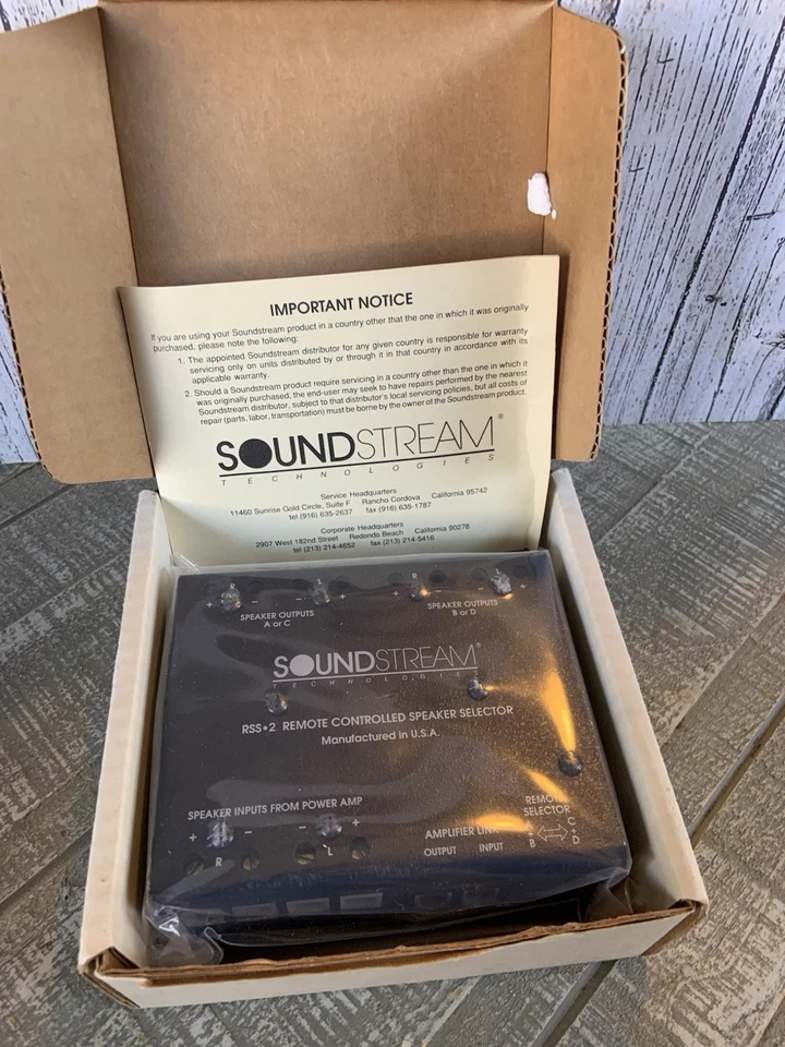 Soundstream Technologies RSS 2 Remote Controlled Speaker Selector New With Box - Image 2 of 4