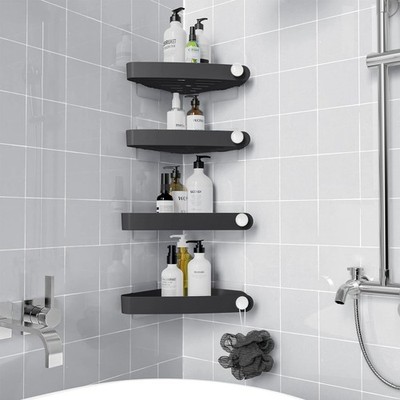 Sotfamily Plastic Shower Caddy Corner (For 90° Only), 4 Pack Adhesive Corne