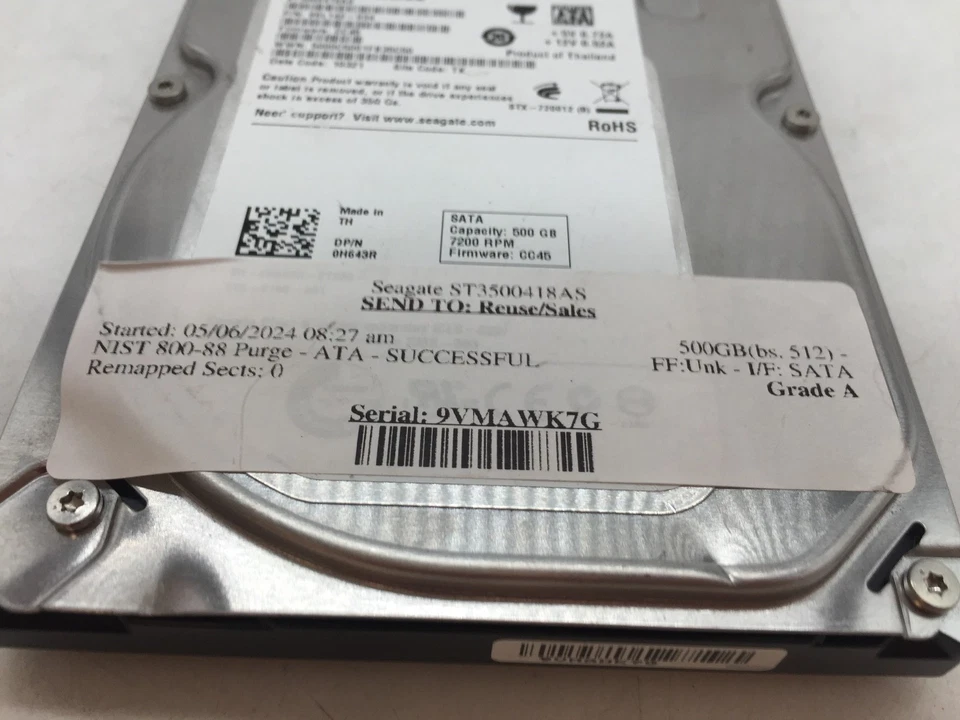Seagate ST3500418AS 500GB 3.5" SATA Hard Drive GRADE A FREE S/H - Image 4 of 4