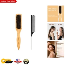 Tangle-Free Boar Bristle Brush & Dual-Ended Rat Tail Comb - Hair Perfection