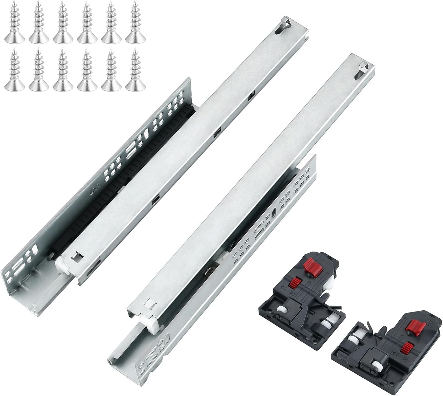 6 Pair 22 Inch (550mm) Soft Close Undermount Drawer Slides,1