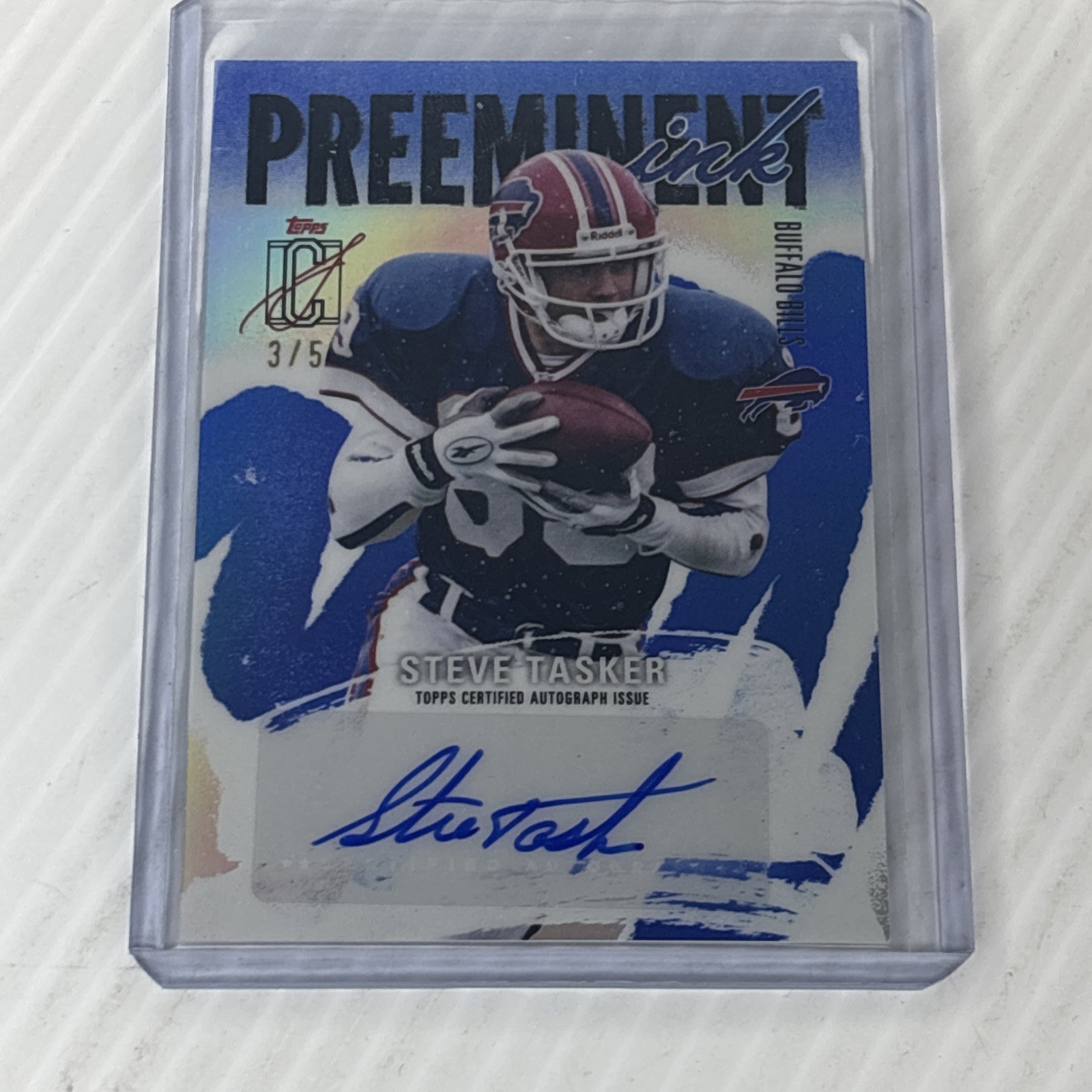 Topps 2025 Signature Class Preeminent Ink Steve Tasker Auto #3/5 Buffalo Bills