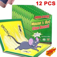 12 Pack Large Mouse Glue Traps with Enhanced Stickiness Rat Snake Sticky Pad