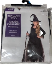 Enchanted Witch Wicked Black Suit Yourself Fancy Dress  Child Costume L 12-14