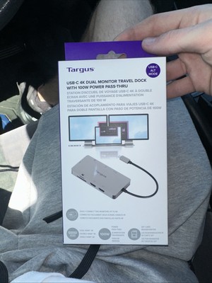 TARGUS USB-C 4K Dual Monitor Travel Dock with 100W Power Pass-Thru BRAND NEW 