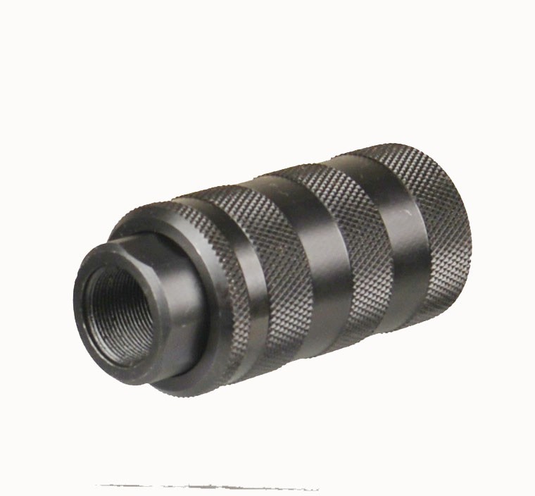 Steel 5/8x24 TPI Muzzle Brake With 13/16x16 TPI Sound Forwarder F