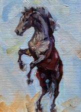 Horse  #104  Original ACEO Oil  