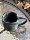 Vintage Light Blue Pottery Coffee Mug 3” Tall X  3-1/2” Wide — photo 2