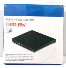 POP-UP MOBILE EXTERNAL DVD-RW 3.0 USB CD Driver Black NEW IN Opened BOX