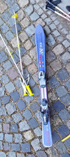 Kinderski  Ski Blau Axces 110 cm lang mit Stöcken