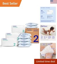 Sensitive Skin Approved: 186 Count Size 2 Diapers Unscented Baby Wipes Bundle